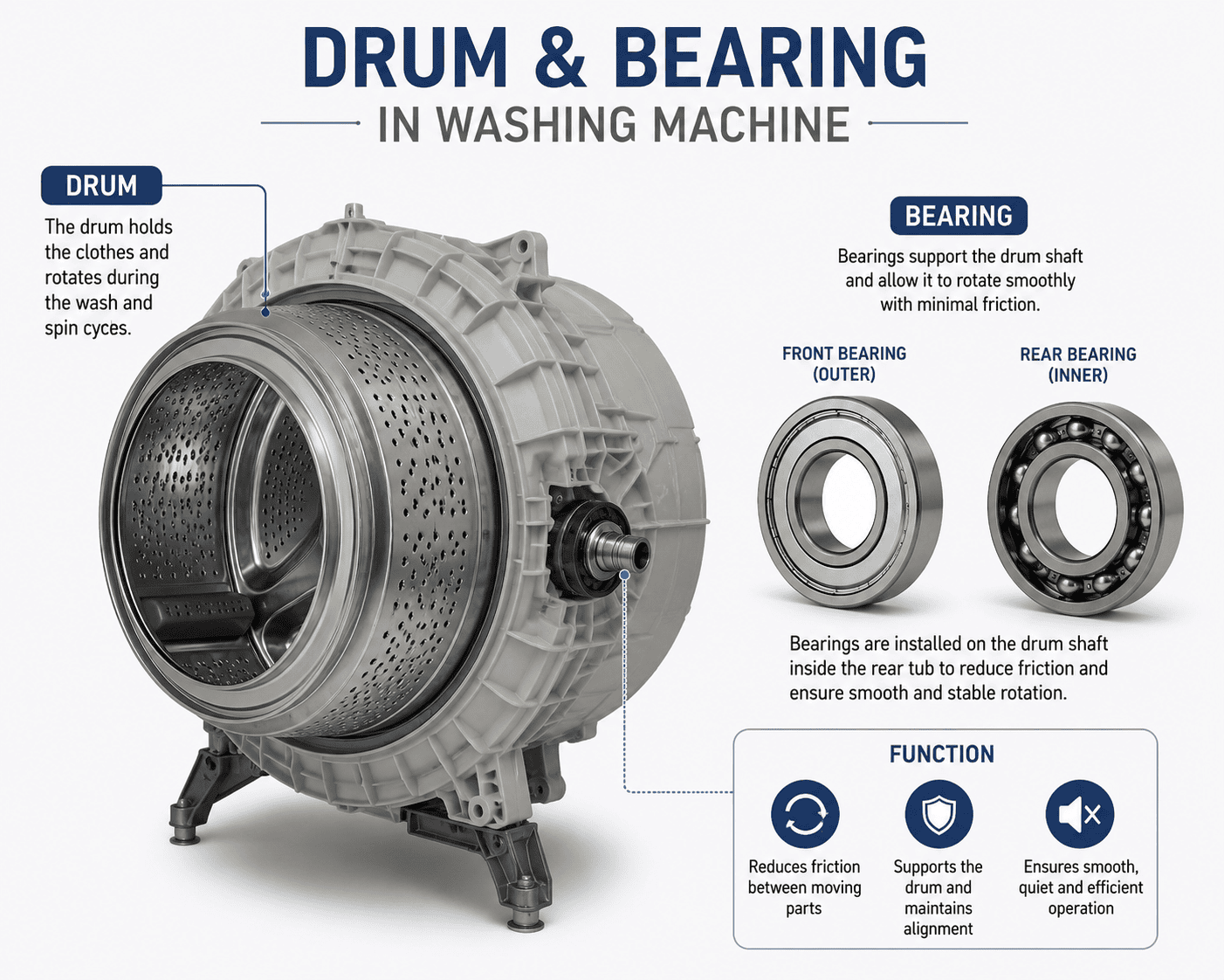 Drum & Bearing - Homes Washing